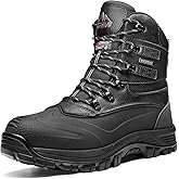 NORTIV 8 Men's Insulated Waterproof Construction Rubber Sole Winter Snow Ski Boots