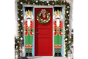 FARONZE Christmas Nutcracker King Door Hanger Porch Banner Indoor & Outdoor Modern House Décor Nutcracker Banners for Front Door Living Room Kitchen Wall Party