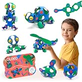 Clixo Crew, Travel Magnetic STEAM Building Toys (30 pc, 4+, Green/Blue) | Create endless 3D shapes &amp; designs! Flexible open ended toys for screen-free play. Magnetic STEAM building games &amp; gift sets.