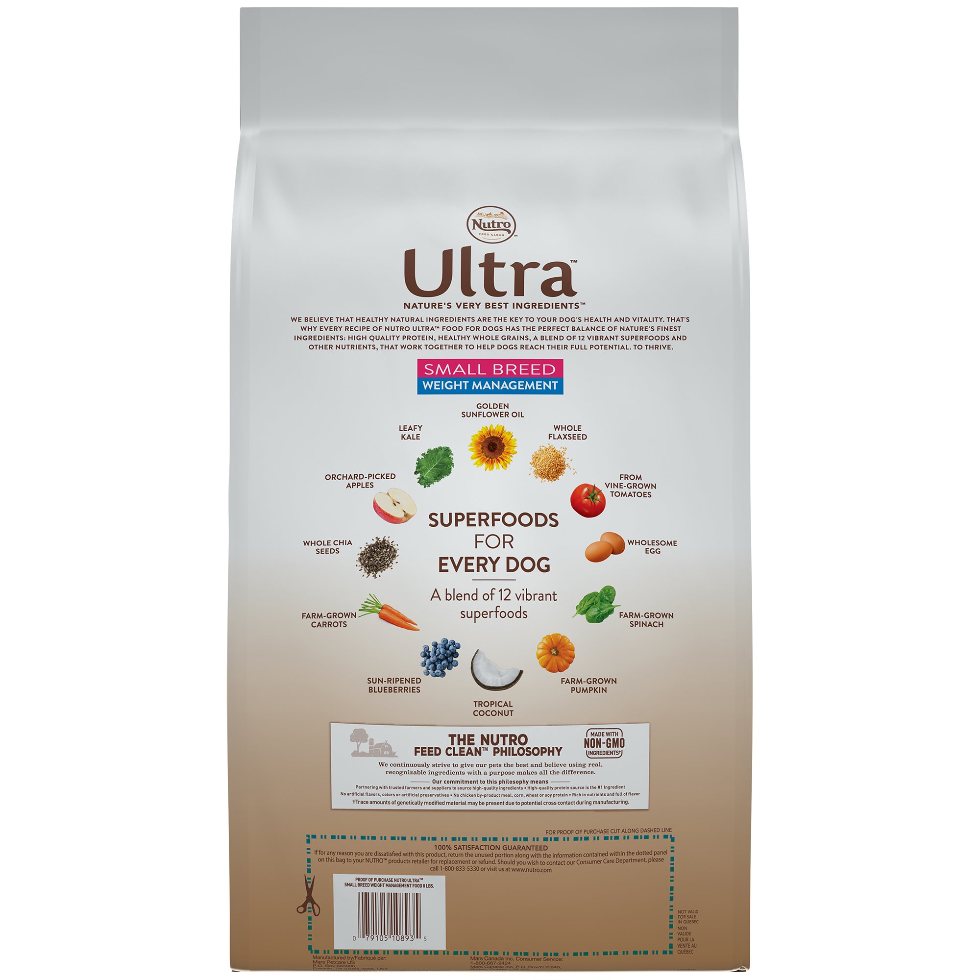 NUTRO ULTRA Small Breed Adult Weight Management Dry Dog Food 8 Pounds