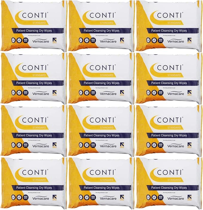 Conti Standard Patient Cleansing Dry Wipes, Every Day Universal Use