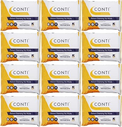 Vernacare Conti Standard Patient Cleansing Wipes 26x20cm 100/pack 12 Pack