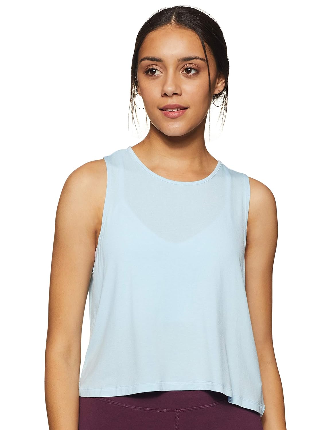 Forever 21 Women's Plain Regular fit Top (357741043_Baby Blue Medium
