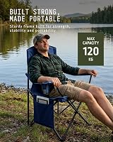 Voyager Folding Camping Chair Set 2 Navy Lightweight 120kg Each view 6