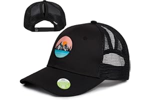 Women's Eco-Friendly Ponytail Hat Messy Bun Baseball Trucker Cap