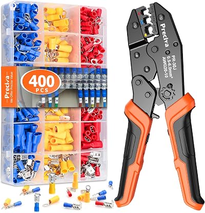 Preciva Insulated Wire Terminal Crimping Tool Kit 0.5-6mm² Ratchet Crimp Plier