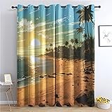 Sunset Curtains for Bedroom Living Room, Tropical