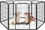 Yaheetech 6 Panel Dog Playpen Heavy Duty Outdoor Exercise Fence 80cm High