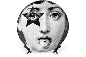 SPDIUV Lina Cavalieri Plate, Wall Decorative Plate, Mysterious Face Plate Wall Hanging Decoration,Including Bracket and Special Spring Hook,B34,10inch