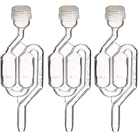 Twin Bubble Airlock for Wine Making and Beer Making (Pack of 3)