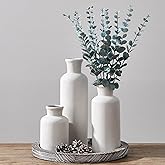 LUKA Ceramic Vase Set of 3,Decorative Terracotta Vases for Home Decor,Rustic Pottery Vase for Your Bedroom,Office,Living Room