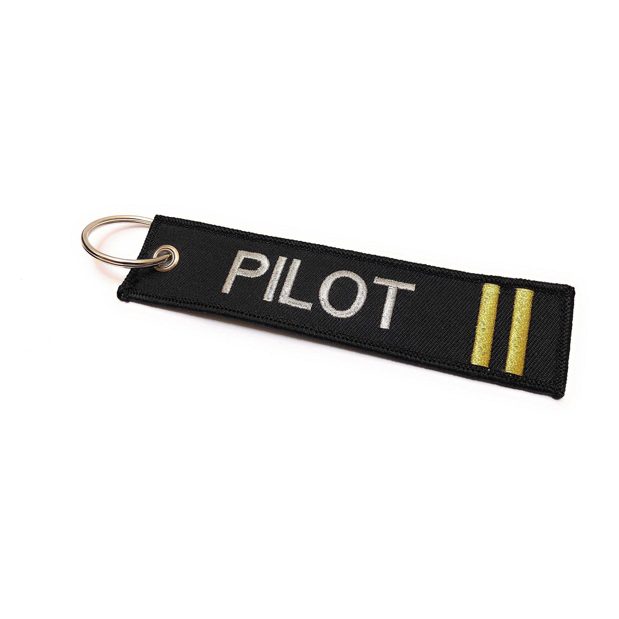 aviamartPilot Keychain | Luggage Tag | 2 Gold Stripes | aviamart®