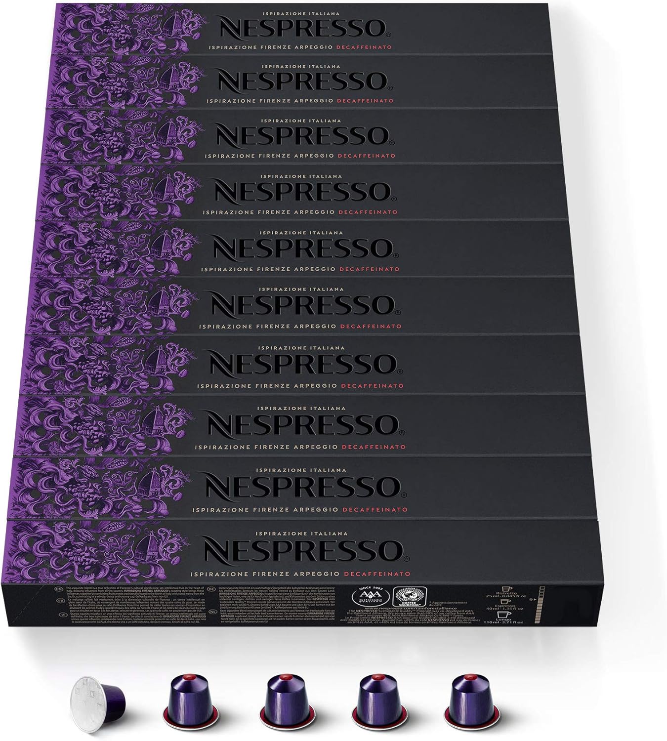 NESPRESSO CAPSULE ORIGINALI Ispirazione Firenze Arpeggio Decaffeinato,100 di capsule caffè