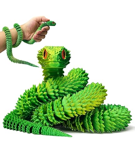 Serpiente Articulada Impresa En 3D De 60 Cm | Modelo De Resina Flexibles Para Decoración De Escritorio | Juguete Sensorial Para Aliviar El Estrés | Regalo Creativo Para Niños Y Adultos