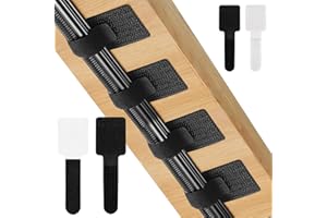 AOOTOOSPORT 50-Pack Reusable Self-Adhesive Cable Ties Cable Management Adjustable Hook & Loop Straps for Organizing Data Cabl