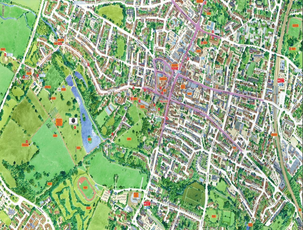 HPY Cityscapes Street Map Of St Albans 400 Piece Jigsaw Puzzle 470mm x 320mm (hpc)