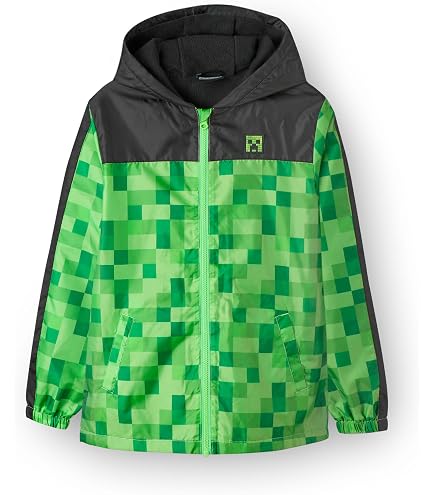 Amazon.com: Minecraft Creeper Big Boys French Terry Varsity Zip Up