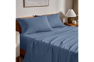 Bare Home Flannel Sheet Set 100% Cotton, Velvety Soft Heavyweight - Double Brushed Flannel - Deep Pocket (Queen, Coronet Blue)
