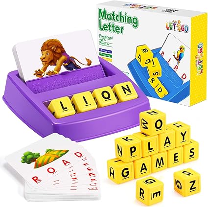 Amazon Com Educational Games For Kids Ages 3 8 Matching Letter Game For Kids Toys For 3 8 Year Olds Boys Girls Birthday Gifts For 3 8 Year Olds Girls Boys Preschool Kindergarten Educational Spelling Toys