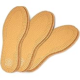 3 Pair Pack Shoe Insoles Made of Vegetable Tanned Sheepskin Leather and Natural Cork, Elegant and Comfortable, Kaps Pecari Cork Set (Women / 6 US / 37 EUR)