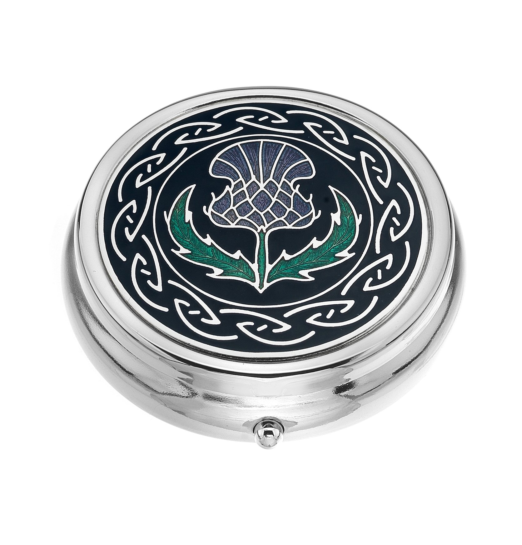 Sea Gems presented by Celtic Glass Designs Pill Box (large size) in a Scottish Thistle Design.