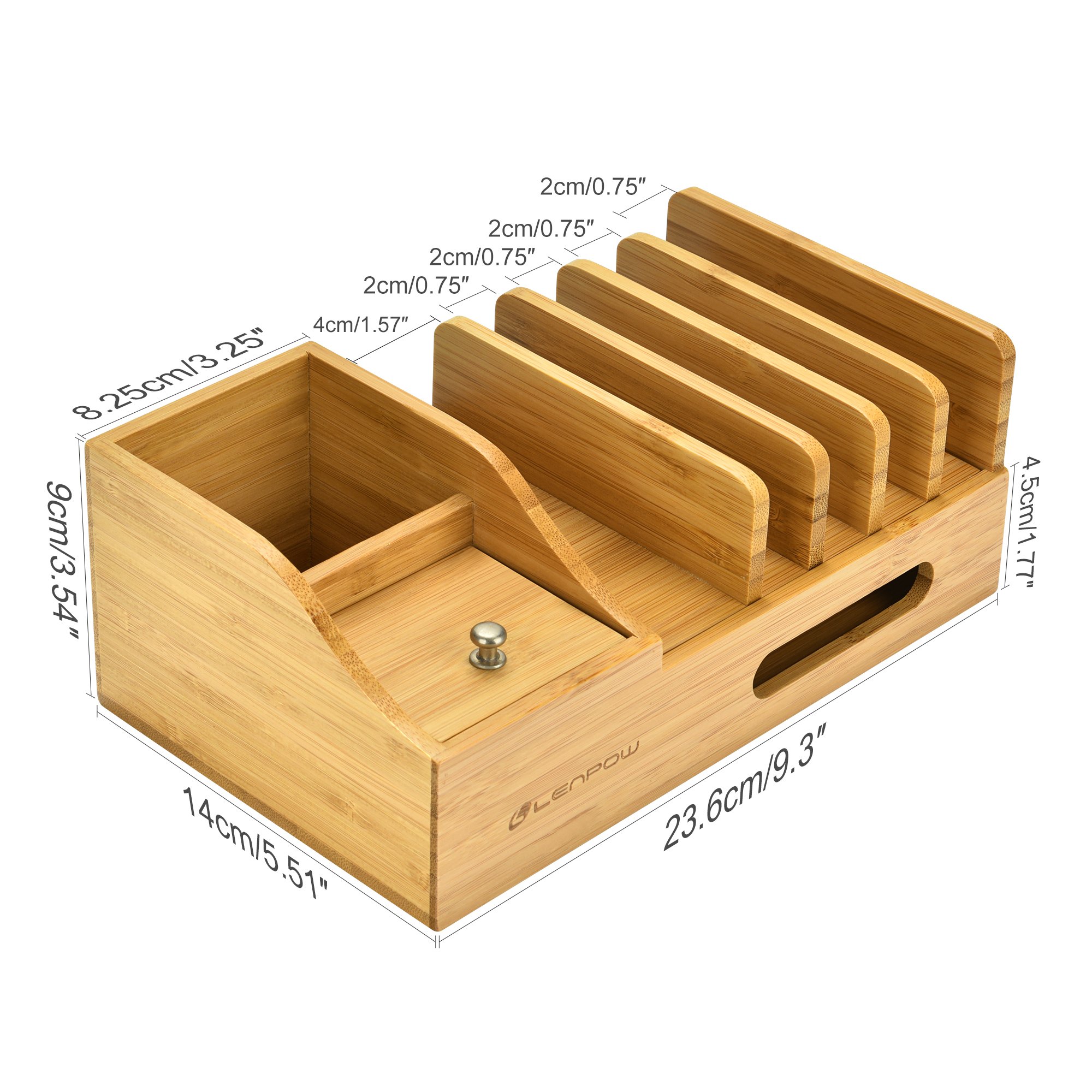 Charging Station,Firstbuy Bamboo Charging Dock Multi Device Charging Stand Cable Cords Desktop Organizer,Compatible with Most of the 4/5/6 Port USB Charger for Smartphones and Tablets