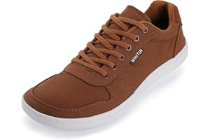 WHITIN Men's Wide Barefoot Shoes | Stylish Canvas Minimalist Sneakers | Zero Drop Sole