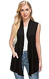 Afibi Women's Lightweight Sleeveless Open Front