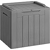 Devoko 30 Gallon Resin Deck Box Outdoor Indoor Waterproof Storage Box for Patio Furniture Pool Accessories Storage for Cushion Garden Tools (30 Gallon, Grey)