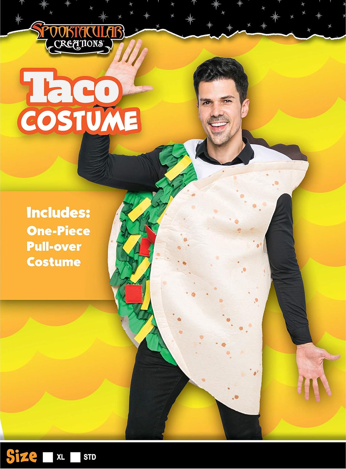 Spooktacular Creations Taco Costume Adult Deluxe Set for Halloween Dress Up Party: Clothing