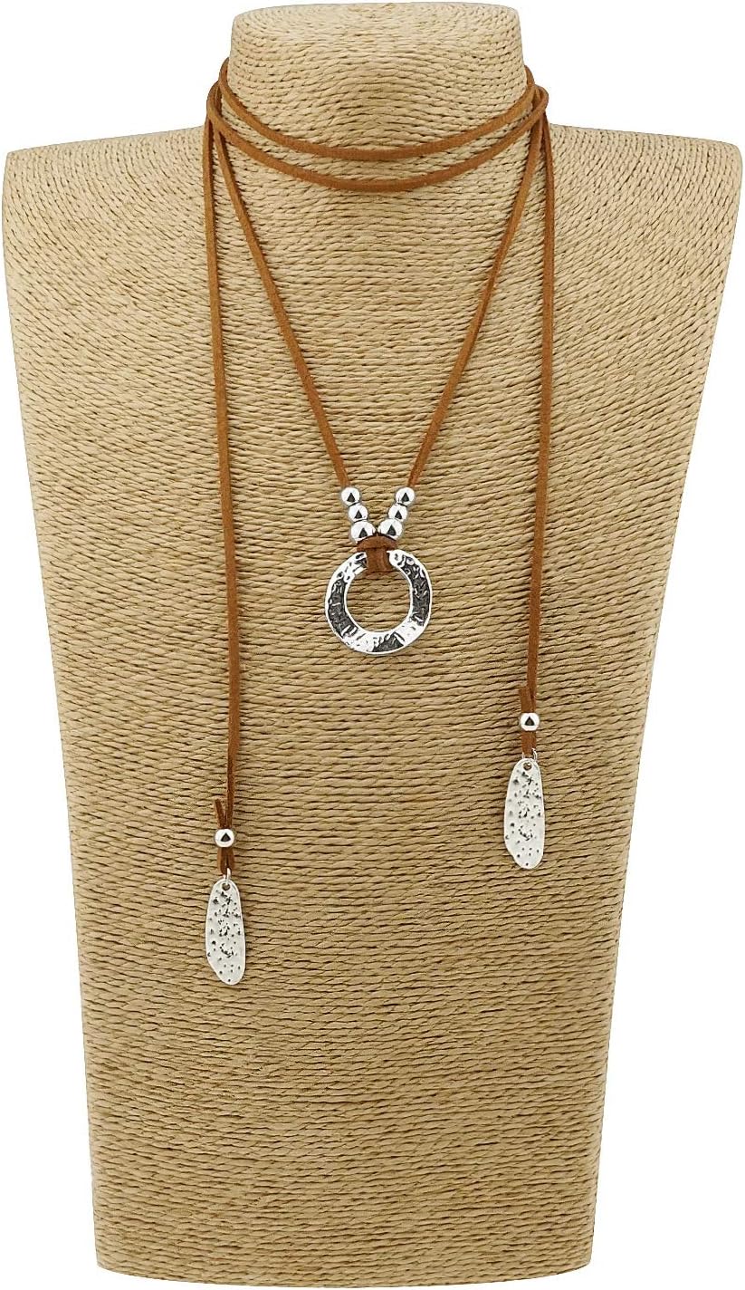 Suede Chocker Necklaces for Women Multilayer Adjustable Necklace Velvet Wrap Around Necklace