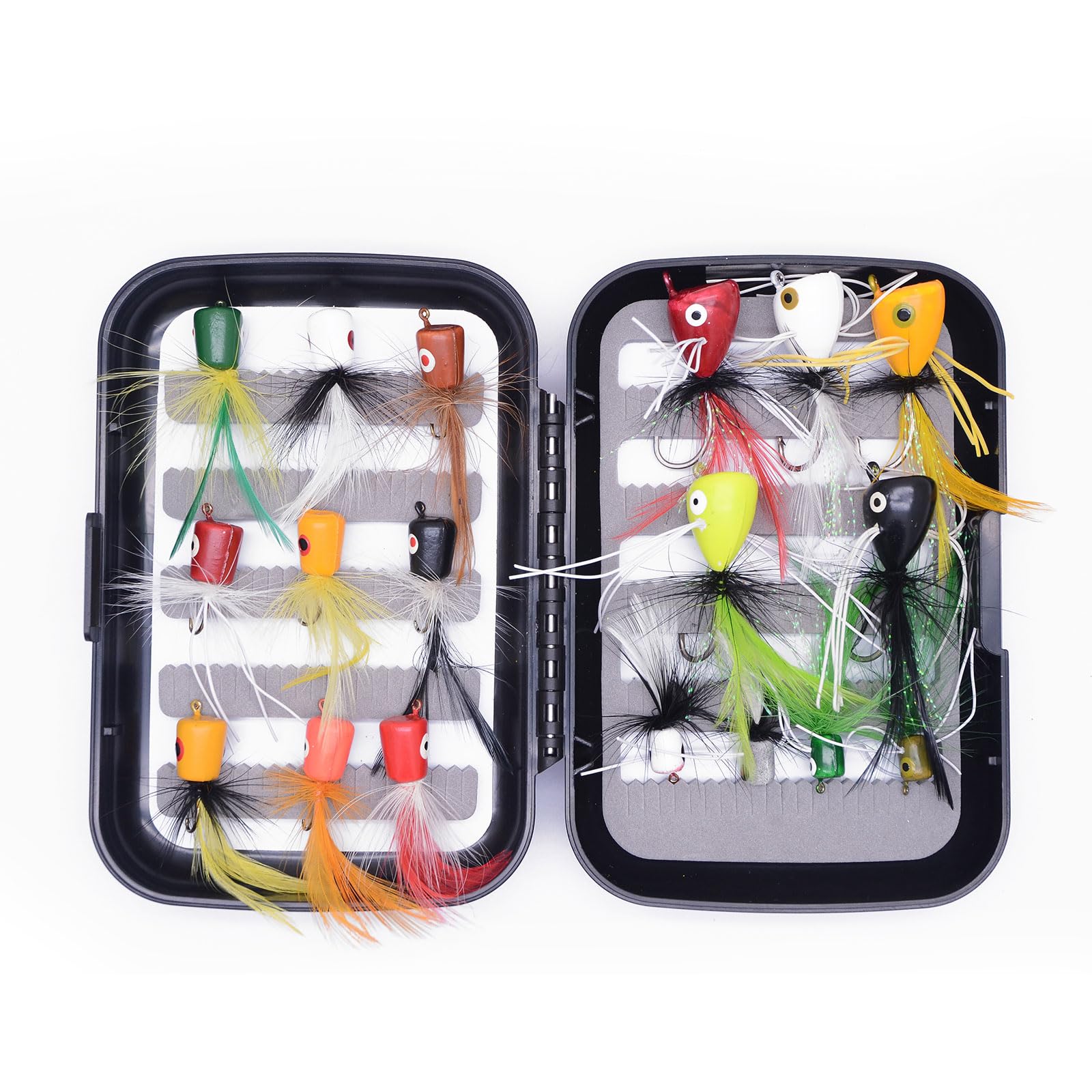 18 Pieces Fishing Lure Bionic Hooks, Trout Flies Lures Fly Fishing Lures Hooks Kit for Bass Salmon Trout Pike with Box