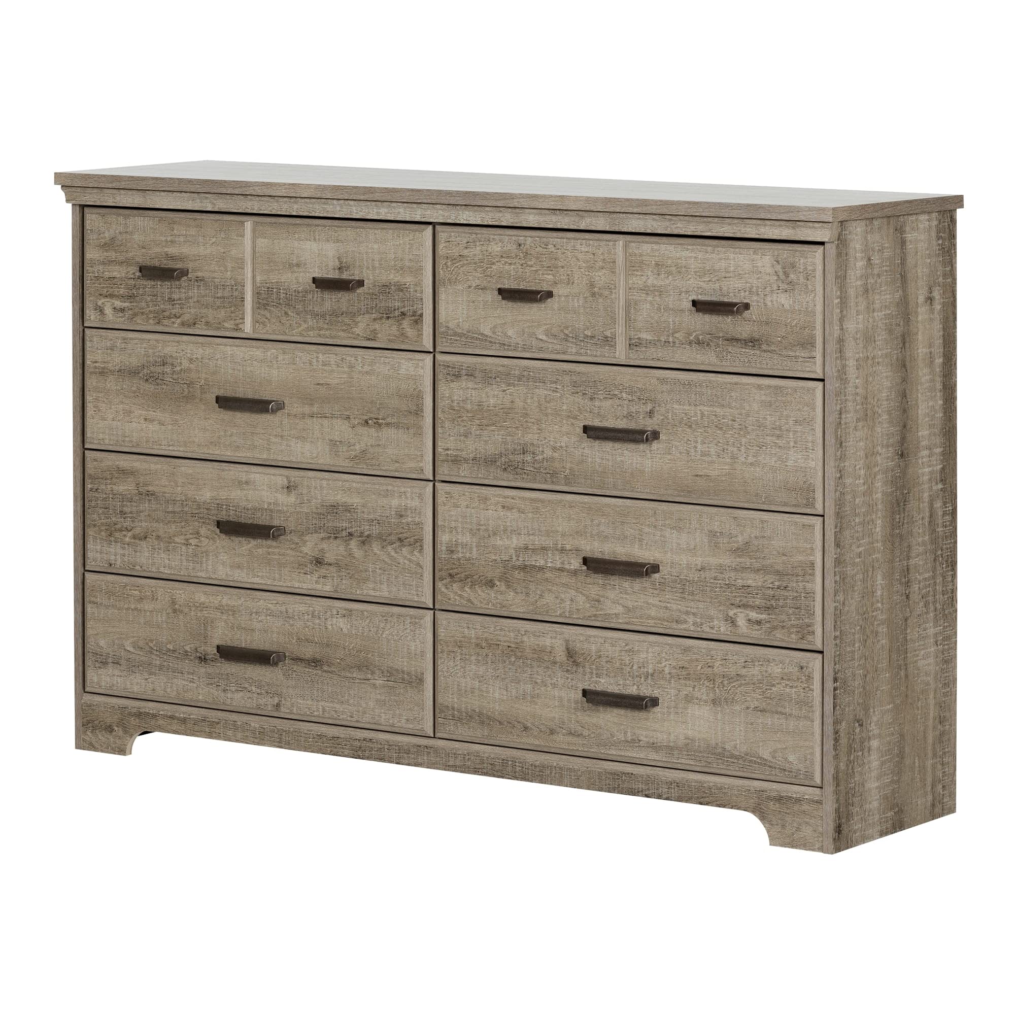 Photo 1 of **Missing parts**
South Shore Versa Collection 8-Drawer Double Dresser, Weathered Oak with Antique Handles