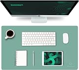 K KNODEL Small Office Leather Desk Mat 60x35cm Green Dual Sided