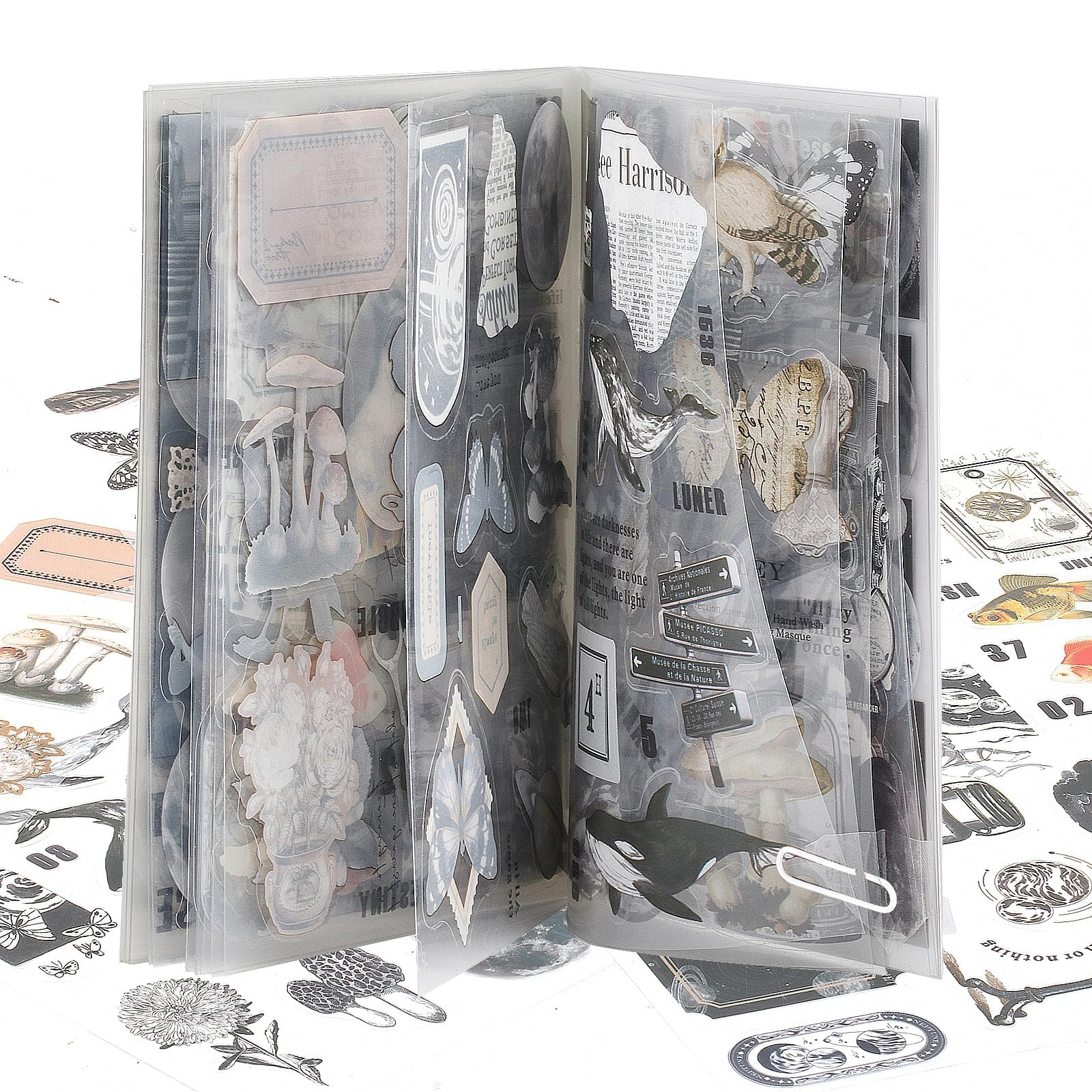 Scrapbook Stickers, 20 Pages Moon and Planet Scrapbook Accessories for DIY Journal Paper Notebook, Adults and Journaling Supplies