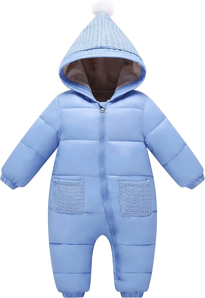 Minizone Baby Unisex Strampler mit Kapuze Overall Winter Outfits Jungen M/&auml;dchen Langarm Schneeanzug Jumpsuit 0-3 Jahre