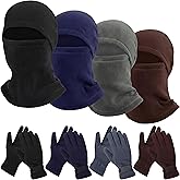 Floraltop Winter Balaclava Ski Mask for Men Gloves Set Warm Face Fleece Mask Bulk Woman Adult Cold Weather Hike Motorcycle