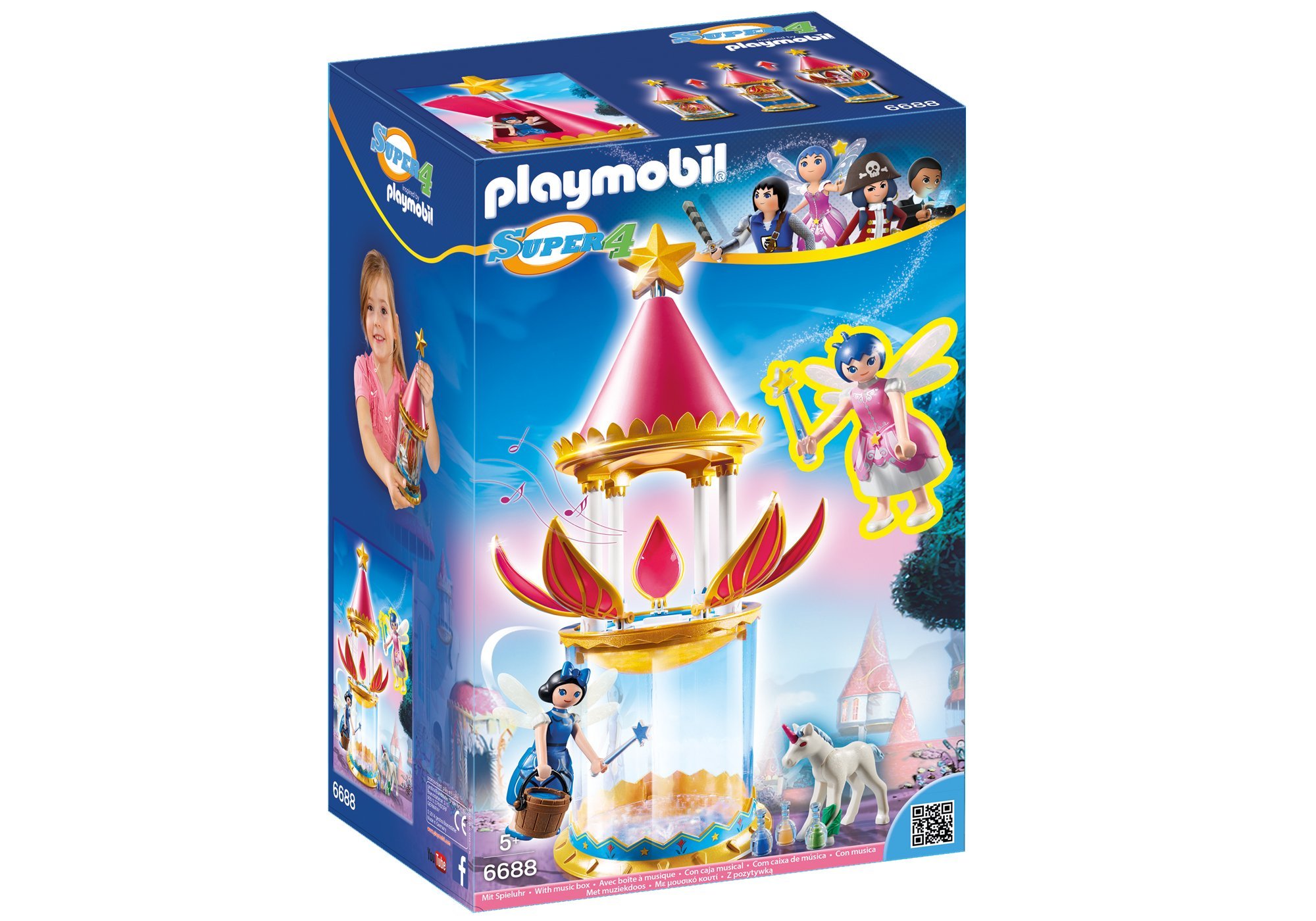 Playmobil 6688 SUPER 4 Musical Flower Tower with Twinkle, Fun Imaginative Role-Play, PlaySets Suitable for Children Ages 4+