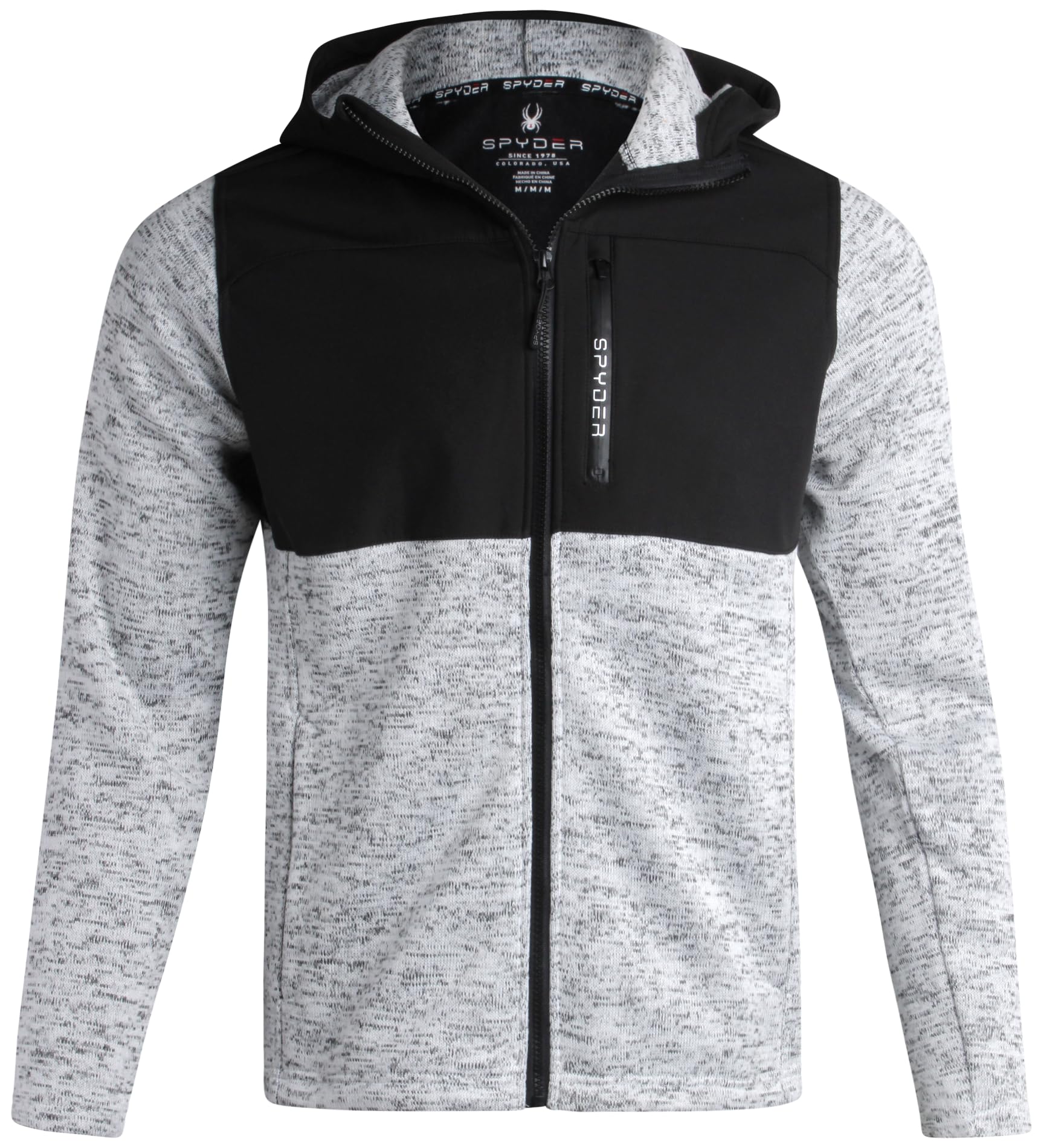 Photo 1 of Spyder Mens Fleece Jacket - Performance Full Zip Sweater Jackets for Men - Outdoor Hiking Workout Mens Lightweight Jackets, Size X-Large, Stone