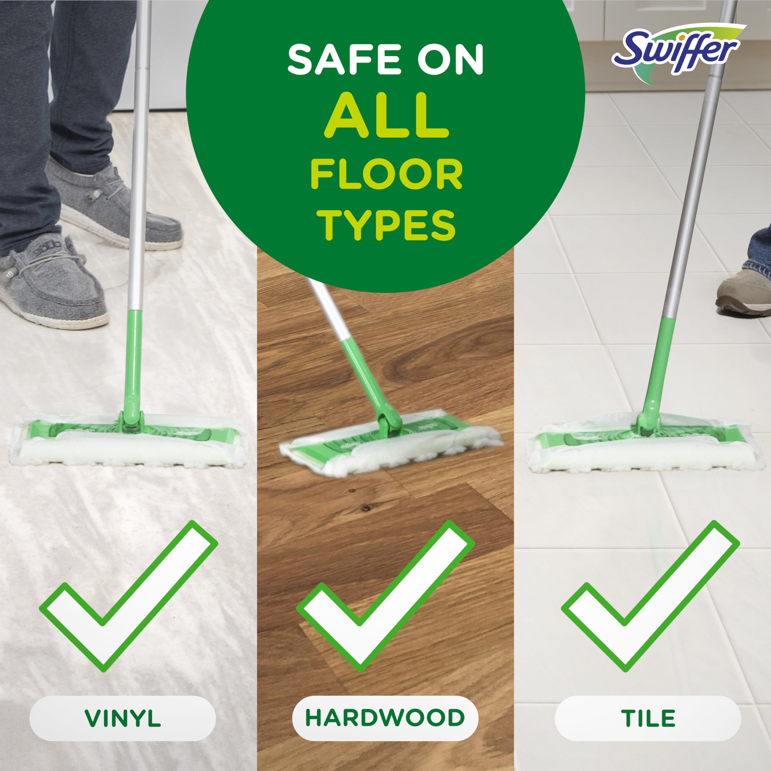 Swiffer Sweeper Heavy Duty Dry Multi-Surface Cloth Refills for Floor Sweeping and Cleaning, Unstopables Fresh Scent, 20 Count
