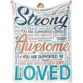 Hakumata Inspirational Get Well Blanket – Super Soft Healing Throw for Women, Perfect Cancer Care Gift for Mom or Adults Recovering from Surgery 50"x60"