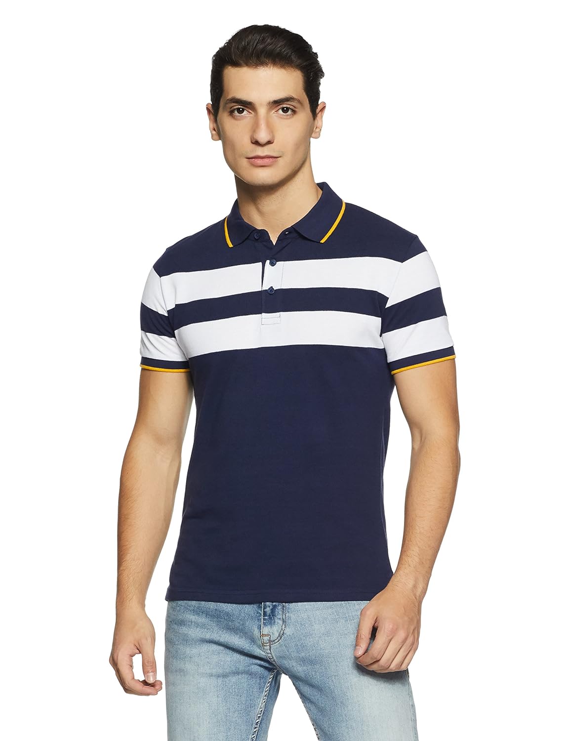 united colors of benetton men's striped regular fit cotton polo