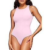 CRZ YOGA Butterluxe Sleeveless Bodysuit for Women High Neck Double Lined Sexy Tank Tops Racerback Thong Jumpsuits