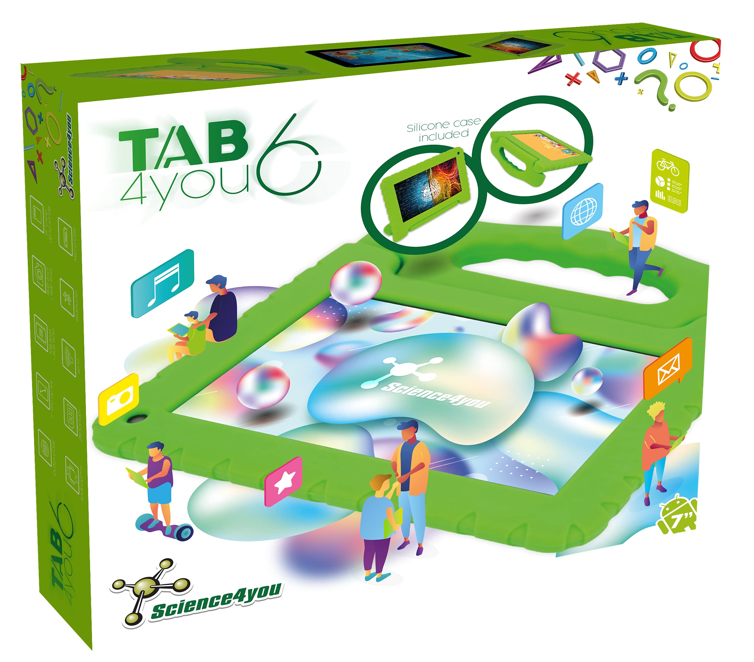 Science4you -Science4you-Tab4you 6 8 Android Tablet with Cámera HD for Kids, Electronic and Educational Game for Boys and Girls 8-14 Years, 90000838