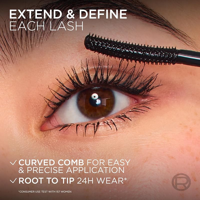 L'Oréal Paris Máscara de Pestañas Telescopic Waterproof Extensionist, Negro