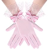 Bruislard Lace Glove, Bow Short Prom Gloves Women Lace Gloves, Wedding Tea Party Glove, Evening Elegant Accessories