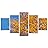 SIGNWIN 5 Panel Canvas Wall Art Modern Art Decorative Elements Expressive Leaves Multicolor Patterns Photography for Home Decorations Ready to Hang - 60"x32"