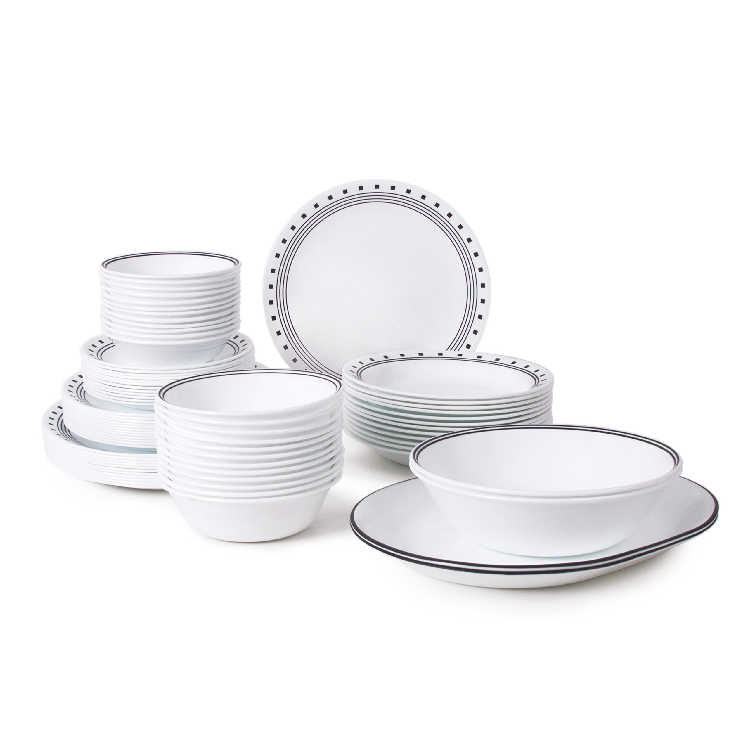 Corelle Livingware 76Piece Dinnerware Set, Service for 12, City Block