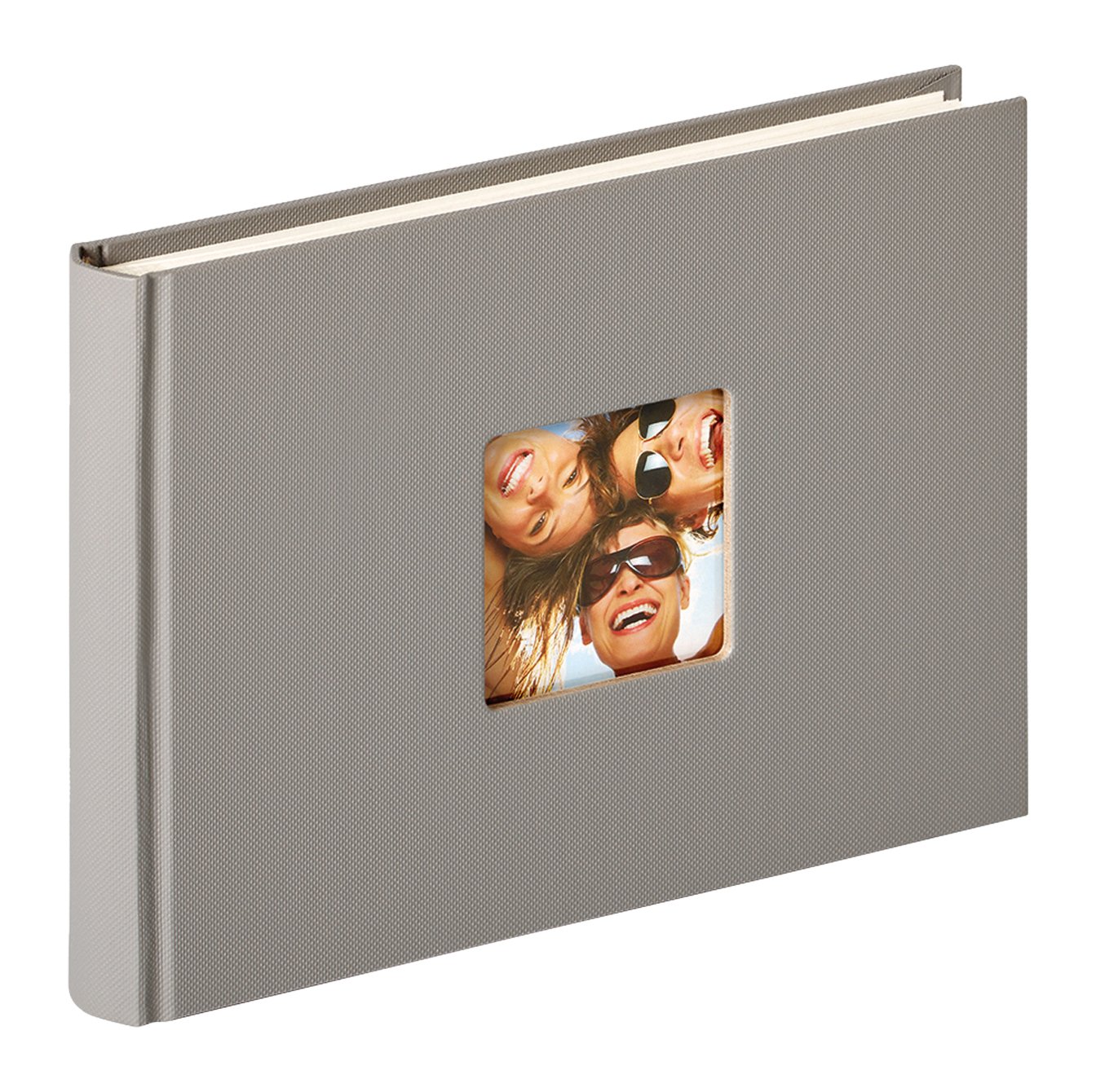 walther Design Photo Album Grey 22 x 16 cm with Cover Punching, Fun FA-207-X
