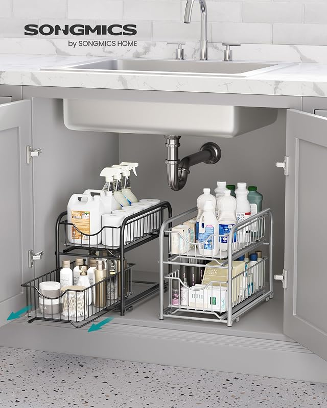 Organizzatore da Cucina, Scaffale a 2 Ripiani Estraibili
